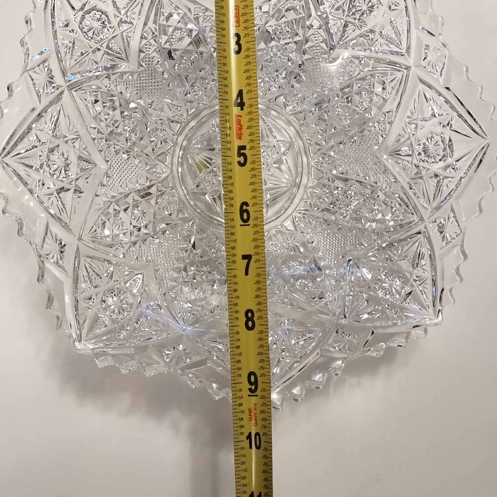 American Brilliant Cut Glass Hobstars and Stars Design Bowl - Picture 7 of 11